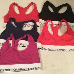 Preloved Set of 5 Calvin Klein Bralettes - Small